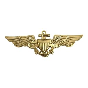 U.S. Naval Aviator Wings Pin Vintage Gold Plated Lapel Pin New